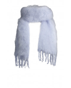 Aurora kid mohair scarf, 35x160cm, blue haze