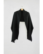 Balmuir 5th avenue BB-Chain scarf in black hanging from a hanger. 