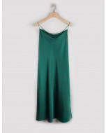 Fiona silk satin dress, 34-42, malachite green