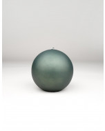 Velvet ball candle, 10cm, pine green